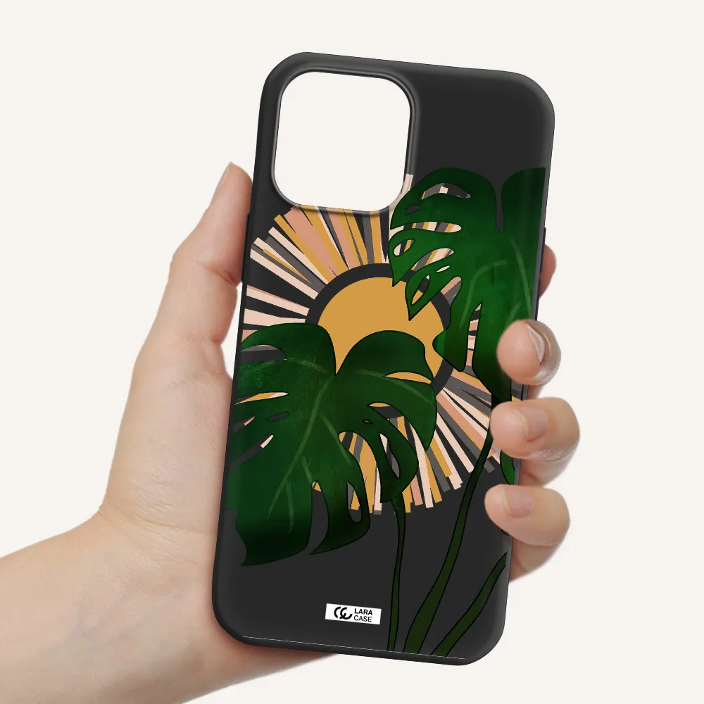 Monstera Leaf Apple iPhone 13 Pro Silicone black Case
