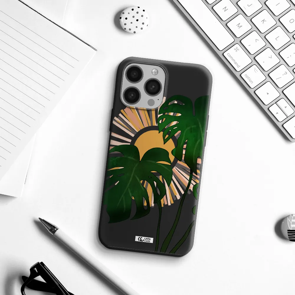Monstera Leaf Apple iPhone 13 Pro Silicone black Case