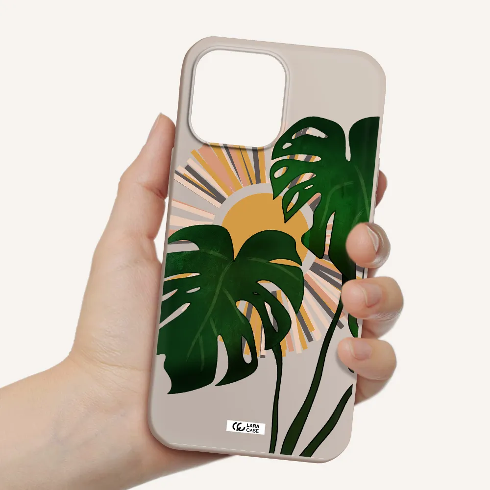 Monstera Leaf Apple iPhone 13 Pro Silicone Stone Case