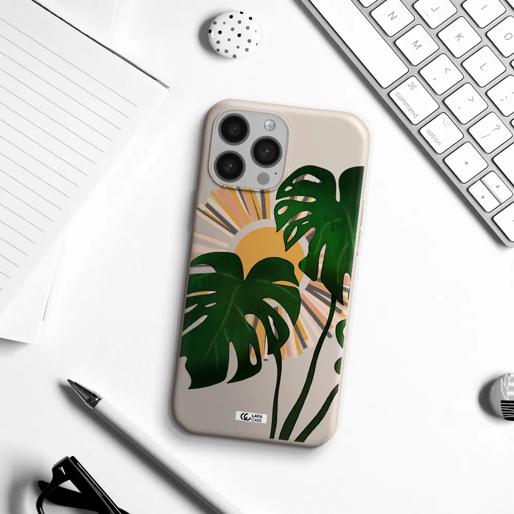 Monstera Leaf Apple iPhone 13 Pro Silicone Stone Case
