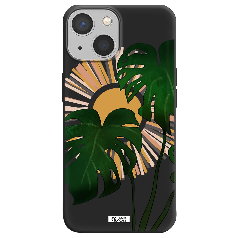 Monstera Leaf Apple iPhone 13 Silicone black Case
