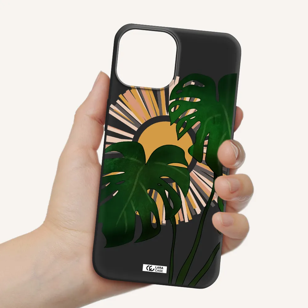 Monstera Leaf Apple iPhone 13 Silicone black Case