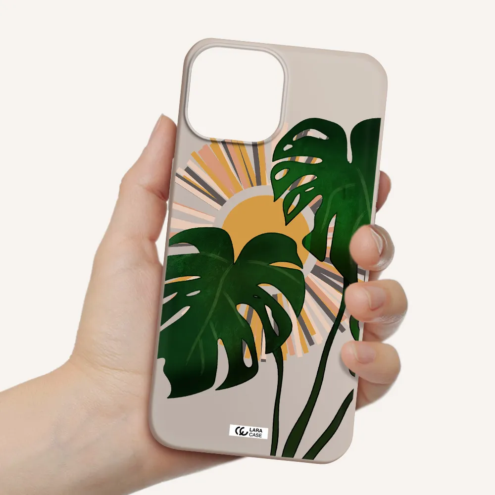 Monstera Leaf Apple iPhone 13 Silicone Stone Case