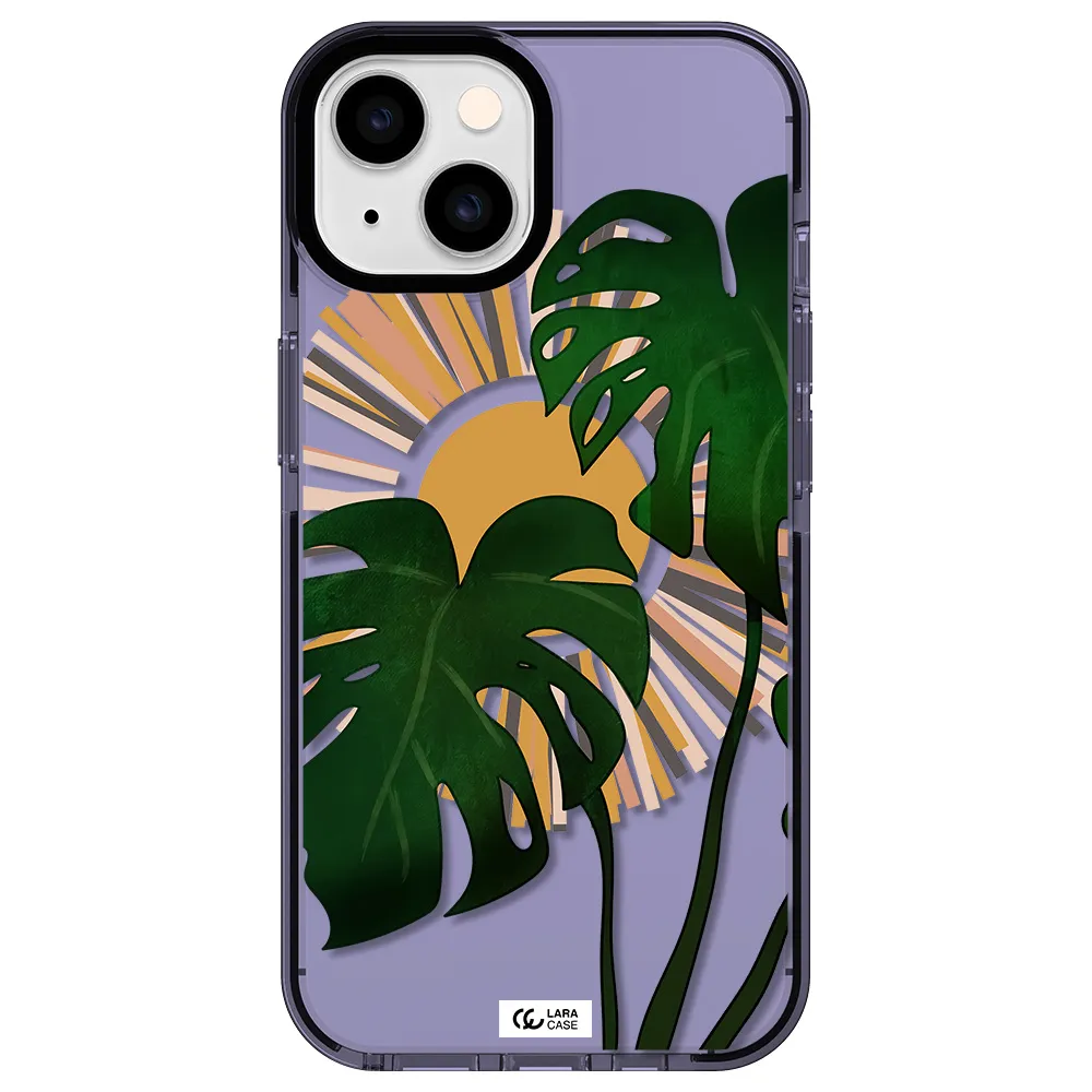 Monstera Leaf Apple iPhone 14 impact Lilac Case