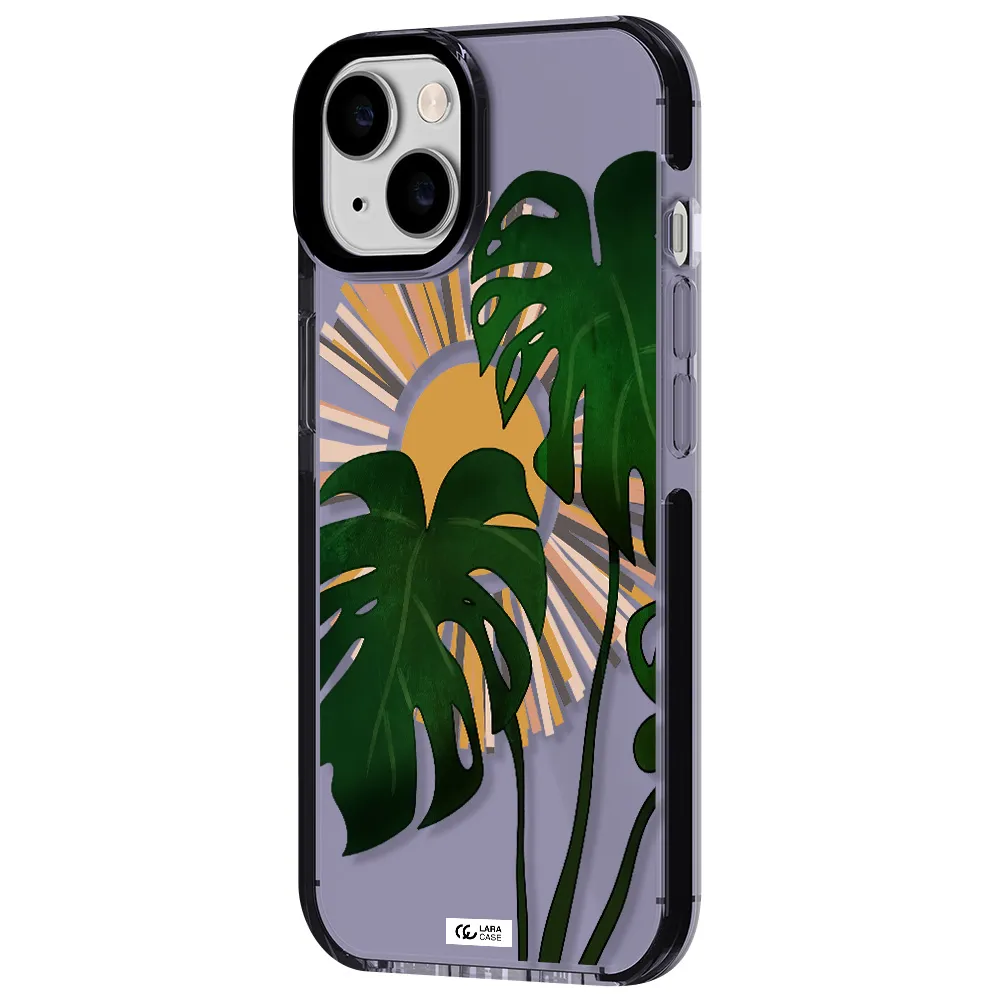 Monstera Leaf Apple iPhone 14 impact Lilac Case