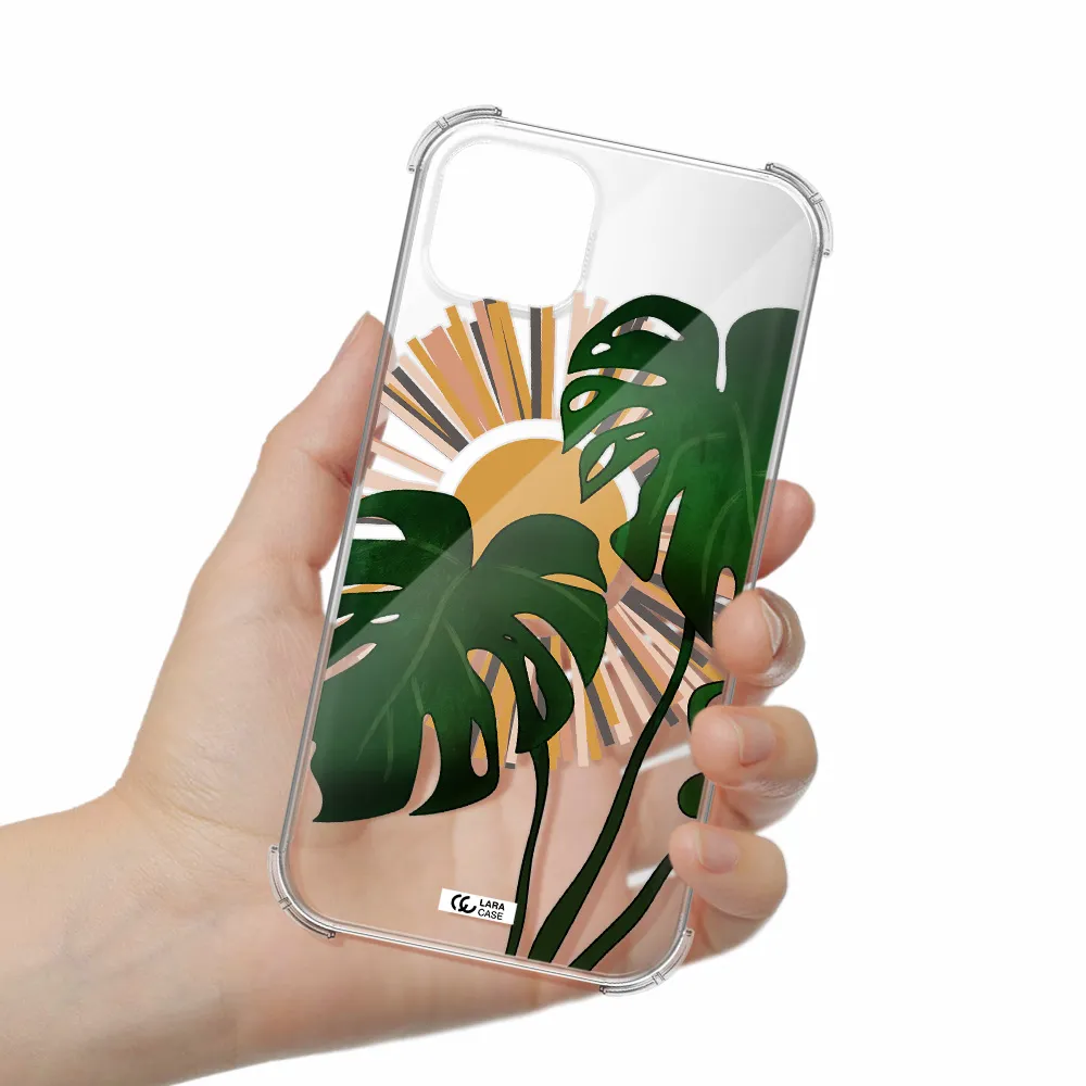 Monstera Leaf Apple iPhone 14 plus Clear PC Case