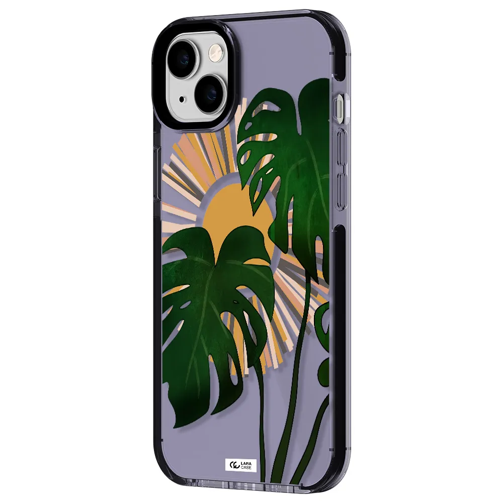 Monstera Leaf Apple iPhone 14 plus impact Lilac Case
