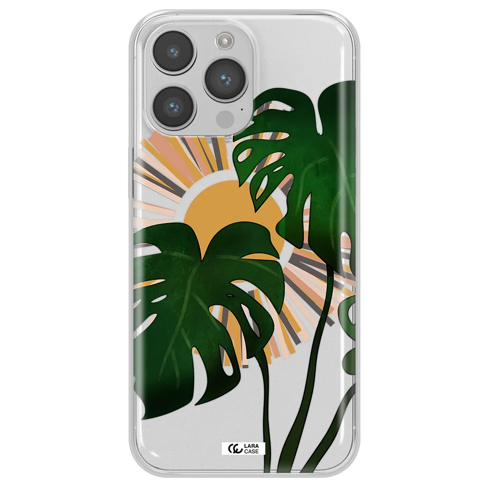 Monstera Leaf Apple iPhone 14 pro Clear TPU Case