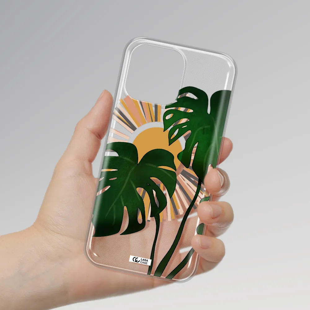 Monstera Leaf Apple iPhone 14 pro Clear TPU Case