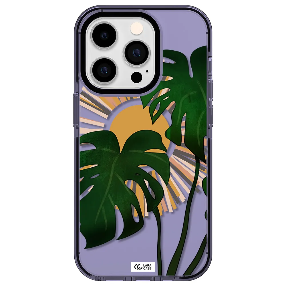 Monstera Leaf Apple iPhone 14 pro impact Lilac Case