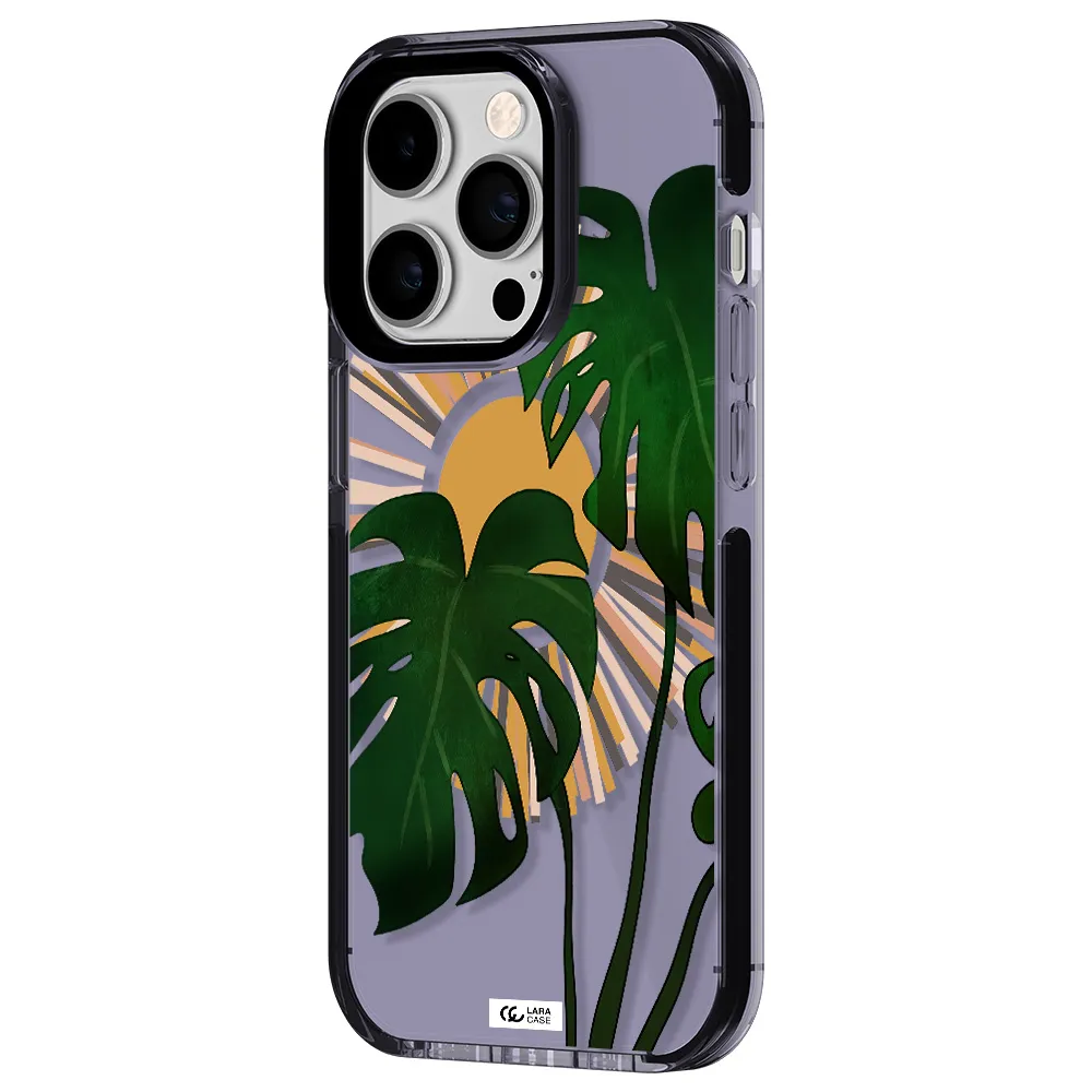 Monstera Leaf Apple iPhone 14 pro impact Lilac Case