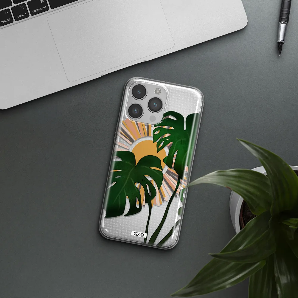 Monstera Leaf Apple iPhone 14 pro max Clear TPU Case