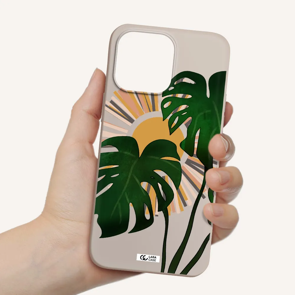 Monstera Leaf Apple iPhone 14 pro max Silicone Stone Case