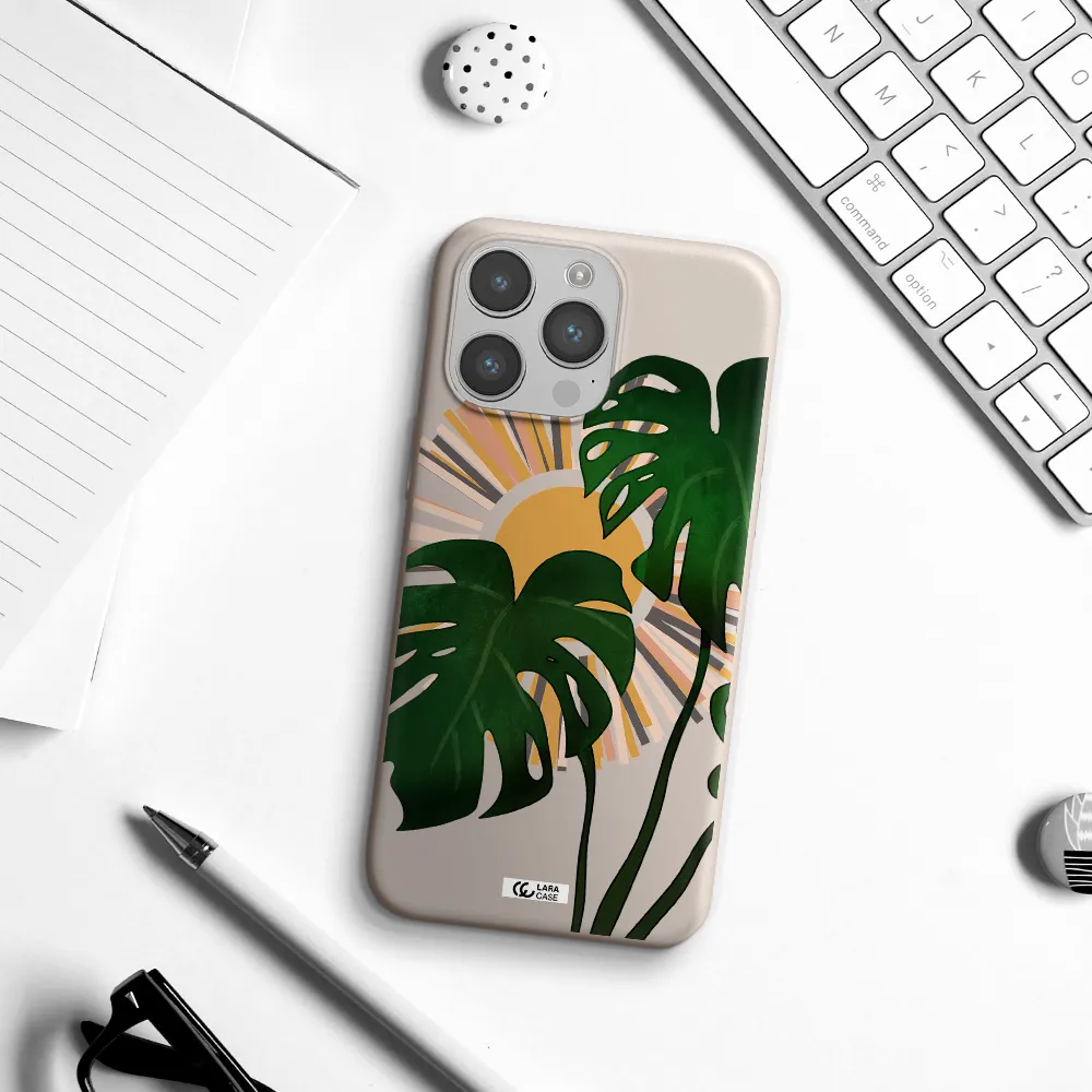 Monstera Leaf Apple iPhone 14 pro max Silicone Stone Case