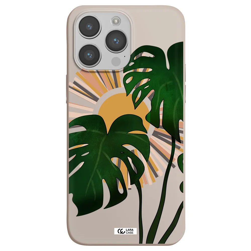 Monstera Leaf Apple iPhone 14 pro Silicone Stone Case
