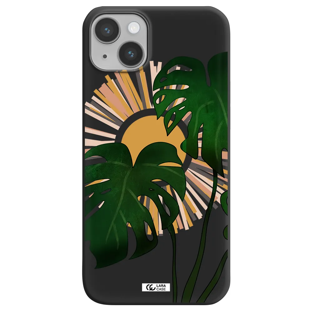 Monstera Leaf Apple iPhone 14 Silicone black Case