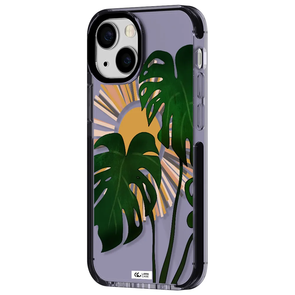Monstera Leaf Apple iPhone 15 impact Lilac Case