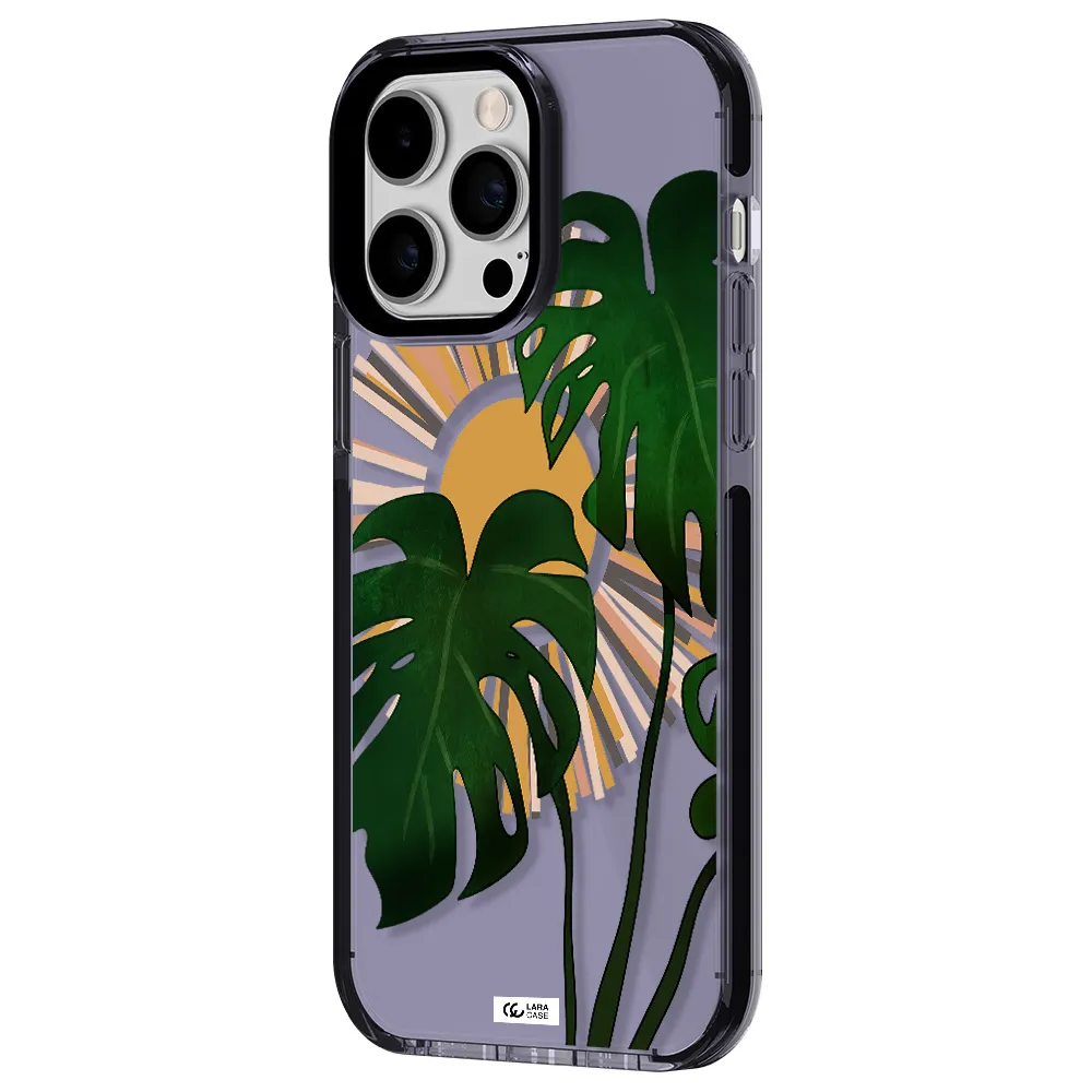 Monstera Leaf Apple iPhone 15 Pro impact Lilac Case