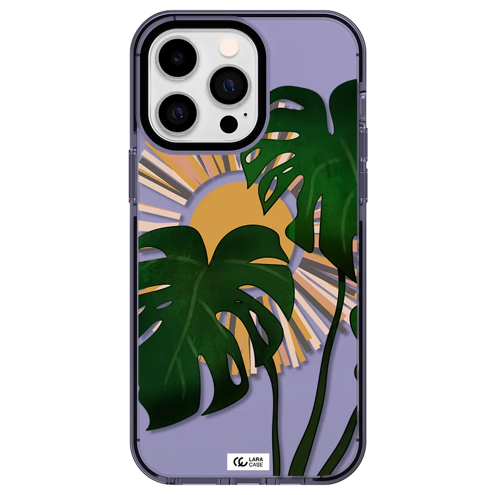 Monstera Leaf Apple iPhone 15 Pro Max impact Lilac Case