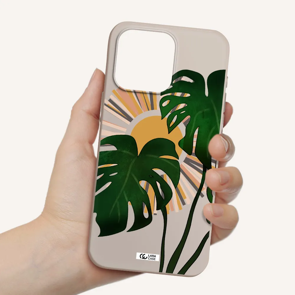 Monstera Leaf Apple Iphone 15 Pro max Silicone Stone Case