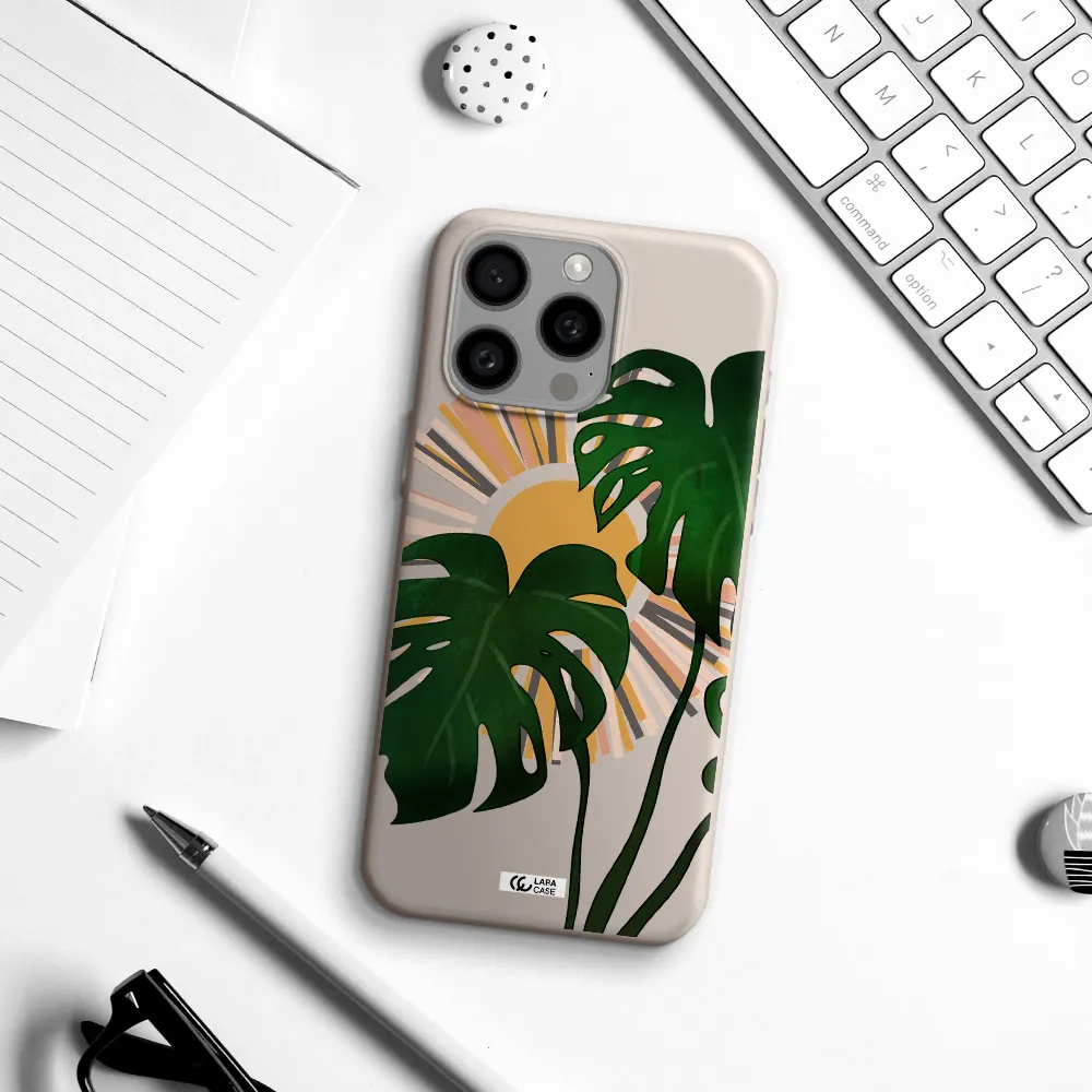 Monstera Leaf Apple Iphone 15 Pro max Silicone Stone Case