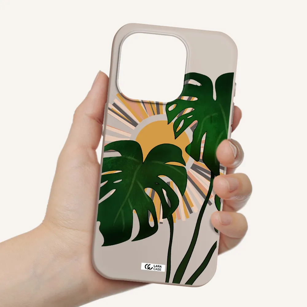 Monstera Leaf Apple Iphone 15 Pro Silicone Stone Case