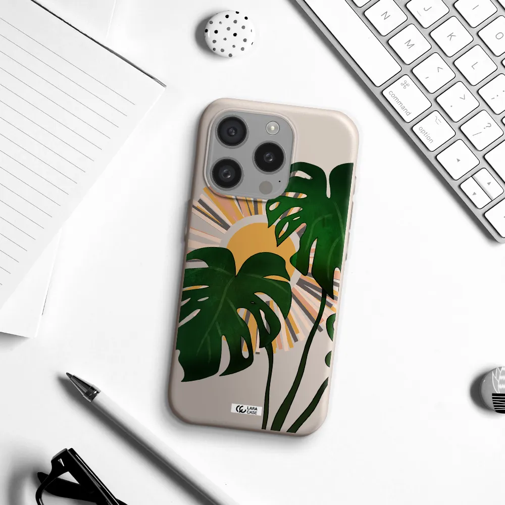 Monstera Leaf Apple Iphone 15 Pro Silicone Stone Case