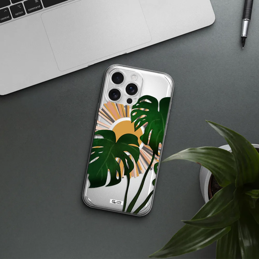 Monstera Leaf Apple Iphone 16 Pro Max Clear Tpu Case