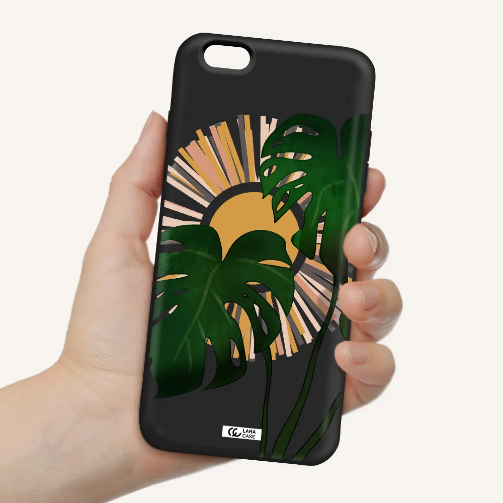 Monstera Leaf Apple iPhone 6 s plus Silicone black Case