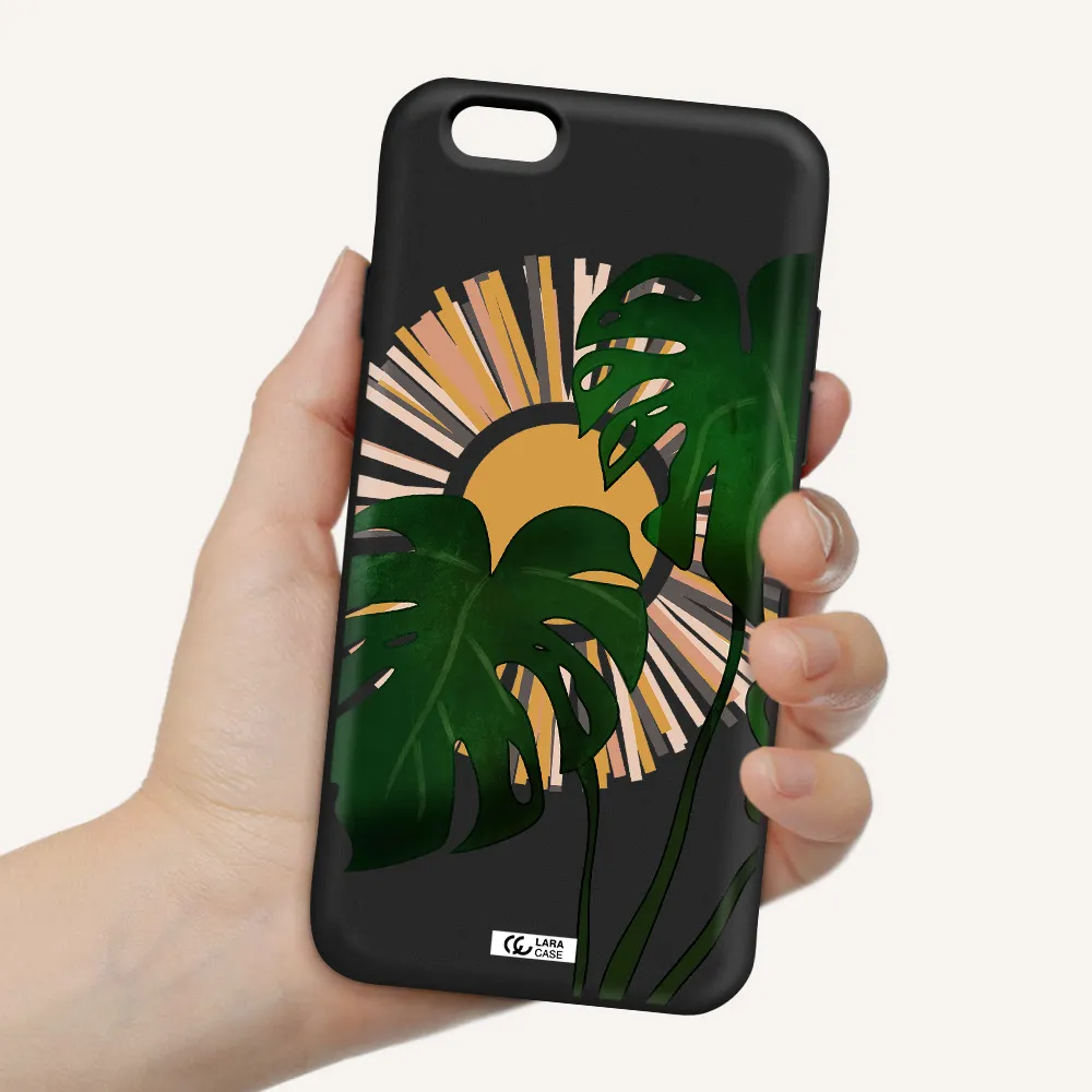 Monstera Leaf Apple iPhone 6 Silicone black Case