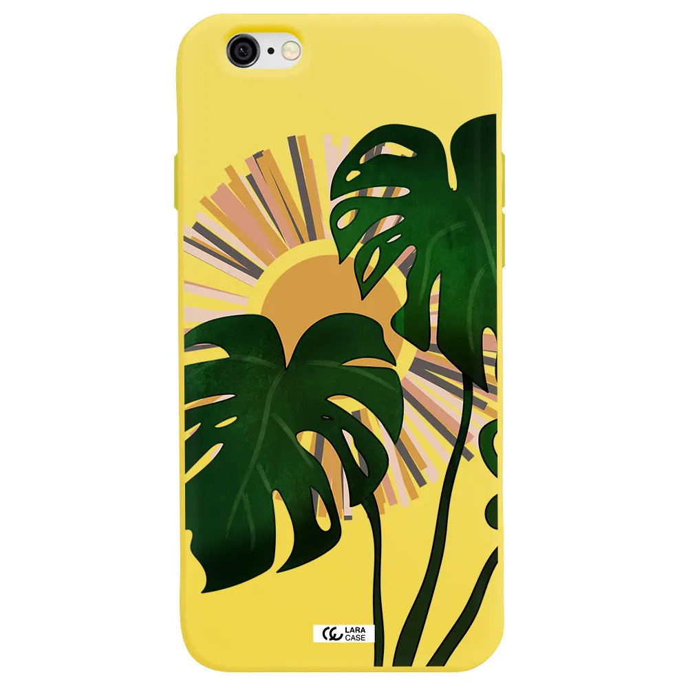 Monstera Leaf Apple iPhone 6 Silicone canary yellow Case