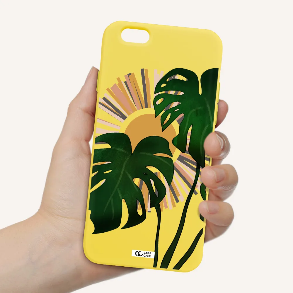 Monstera Leaf Apple iPhone 6 Silicone canary yellow Case