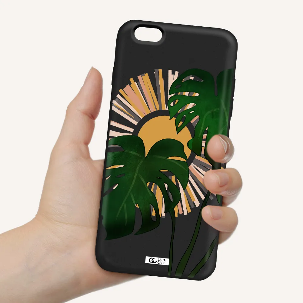 Monstera Leaf Apple iPhone 6S Silicone black Case