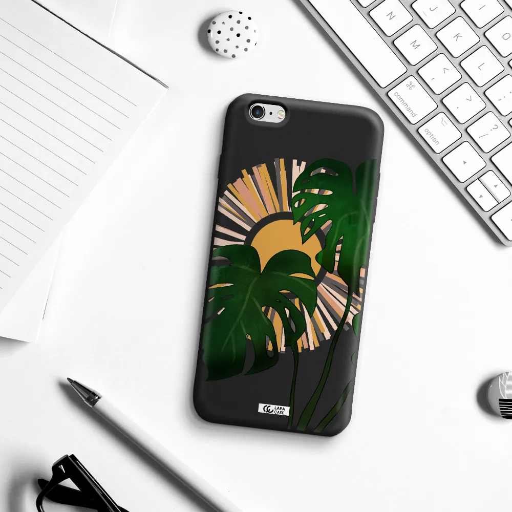 Monstera Leaf Apple iPhone 6S Silicone black Case