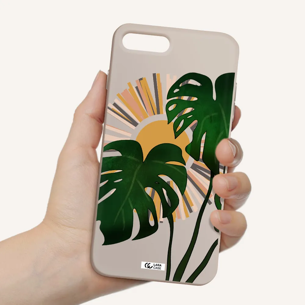Monstera Leaf Apple iPhone 7 plus Silicone Stone Case