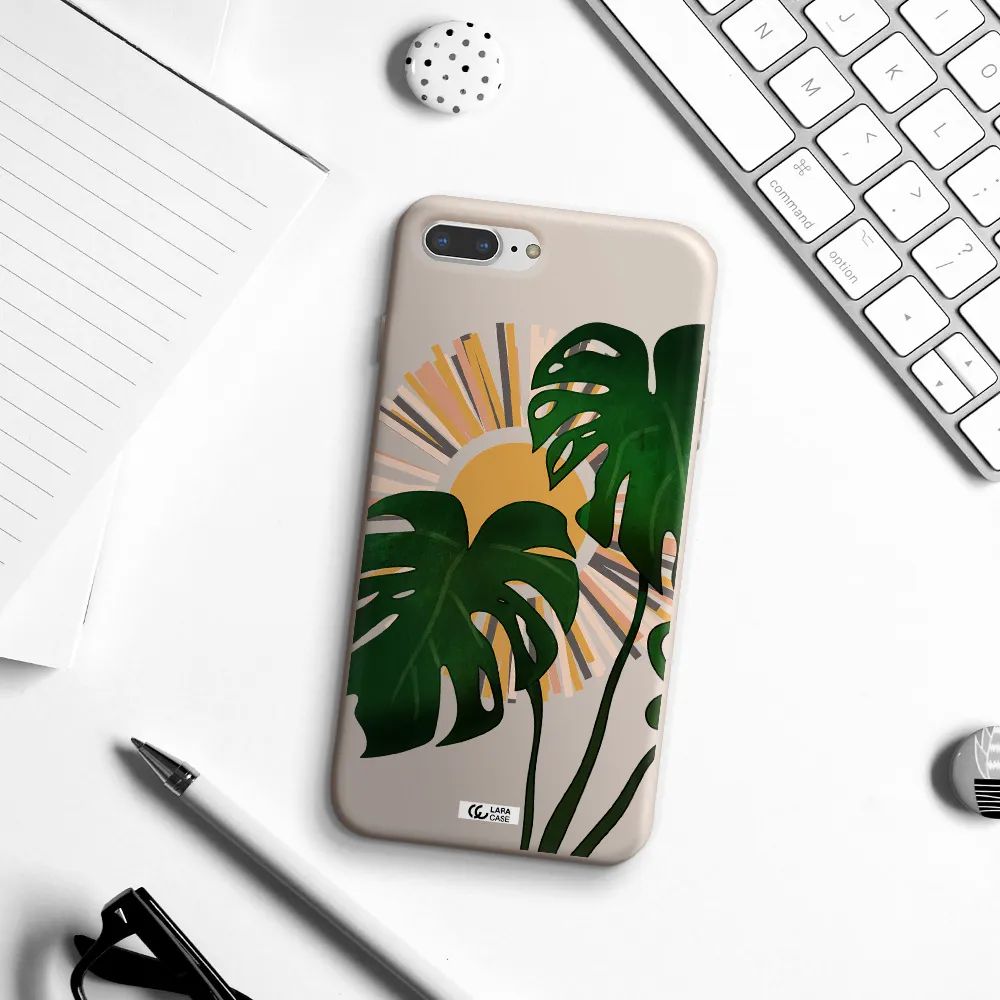 Monstera Leaf Apple iPhone 7 plus Silicone Stone Case