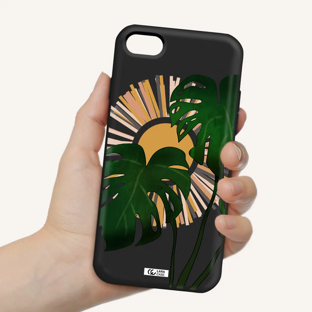 Monstera Leaf Apple iPhone 7 Silicone black Case