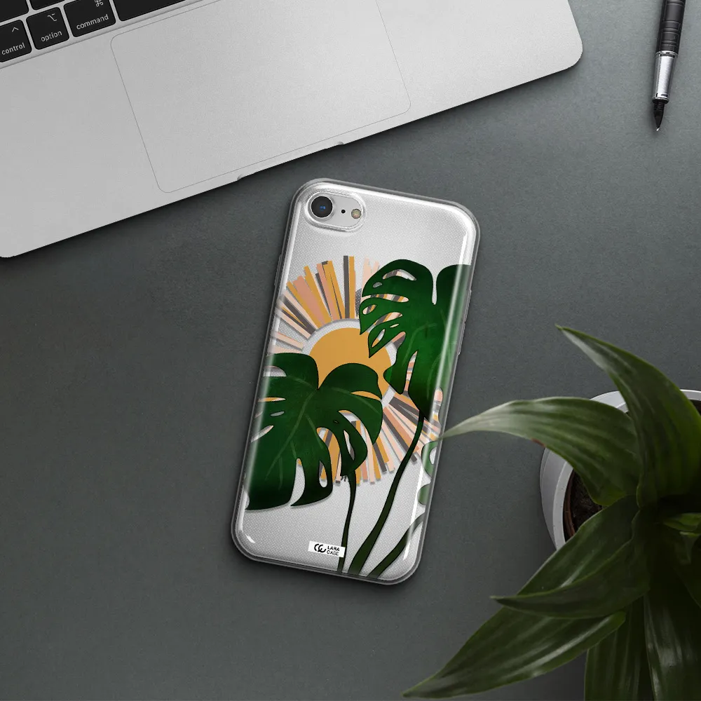 Monstera Leaf Apple iPhone 8 Clear TPU Case