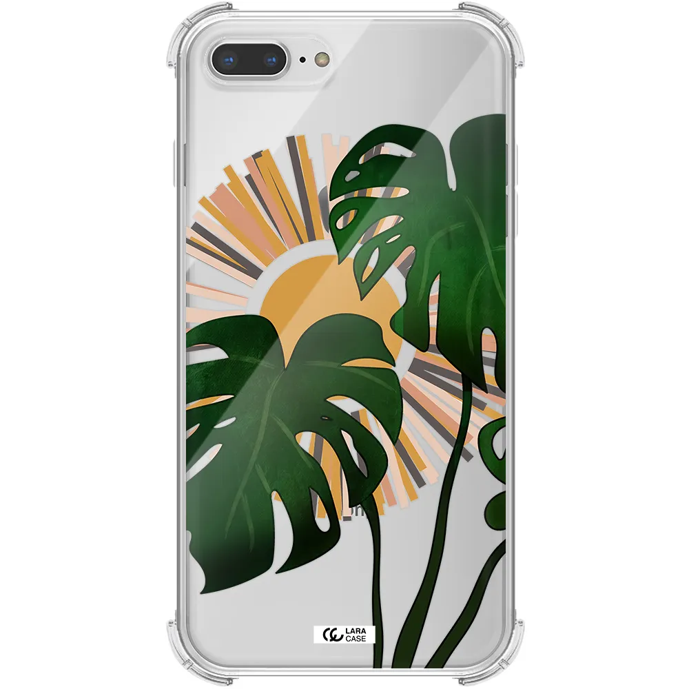 Monstera Leaf Apple iPhone 8 plus Clear PC Case