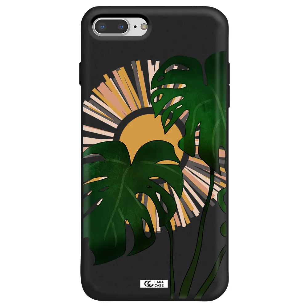 Monstera Leaf Apple iPhone 8 plus Silicone black Case