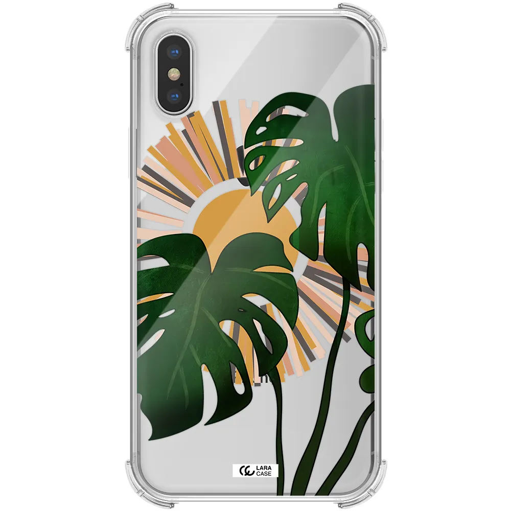 Monstera Leaf Apple iPhone X Clear PC Case