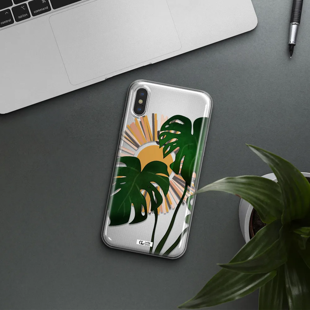 Monstera Leaf Apple iPhone XS Clear TPU Case