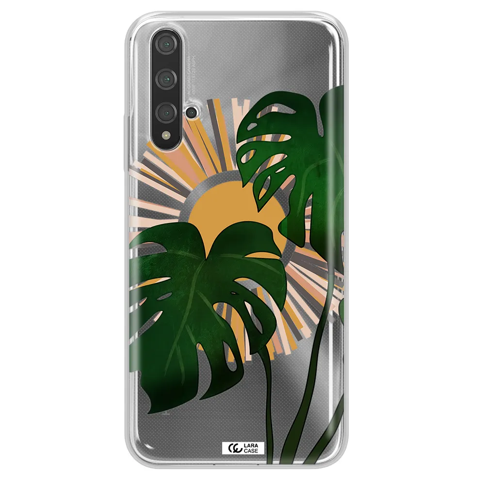 Monstera Leaf Huawei Nova 5t Clear TPU Case