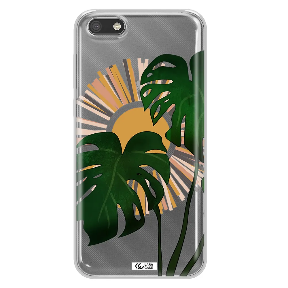 Monstera Leaf Huawei Y5 2018 Clear TPU Case