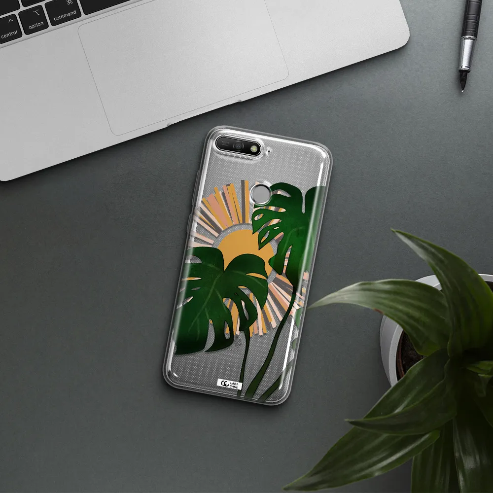 Monstera Leaf Huawei Y6 Prime 2018 Clear TPU Case