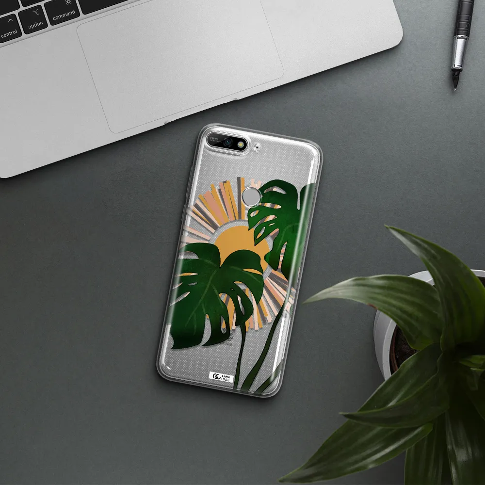 Monstera Leaf Huawei Y7 2018 Clear TPU Case