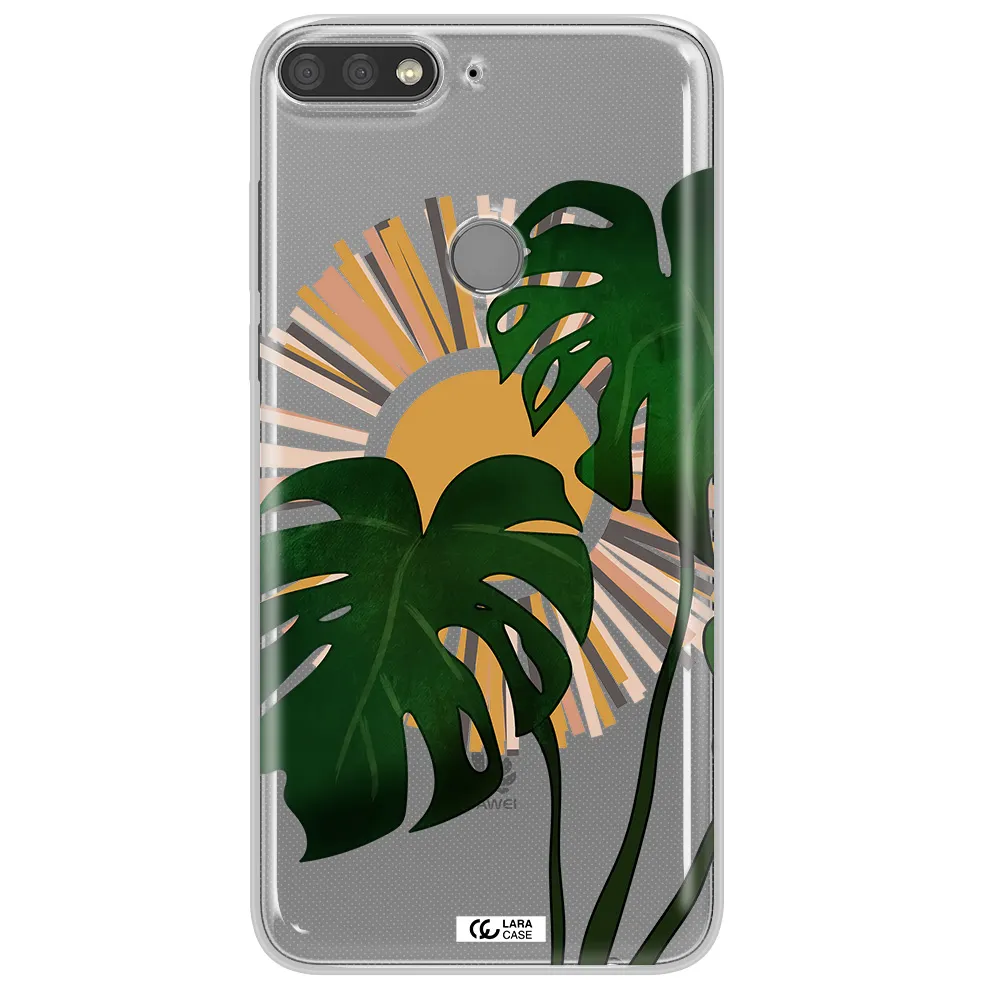 Monstera Leaf Huawei Y7 Prime 2018 Clear TPU Case