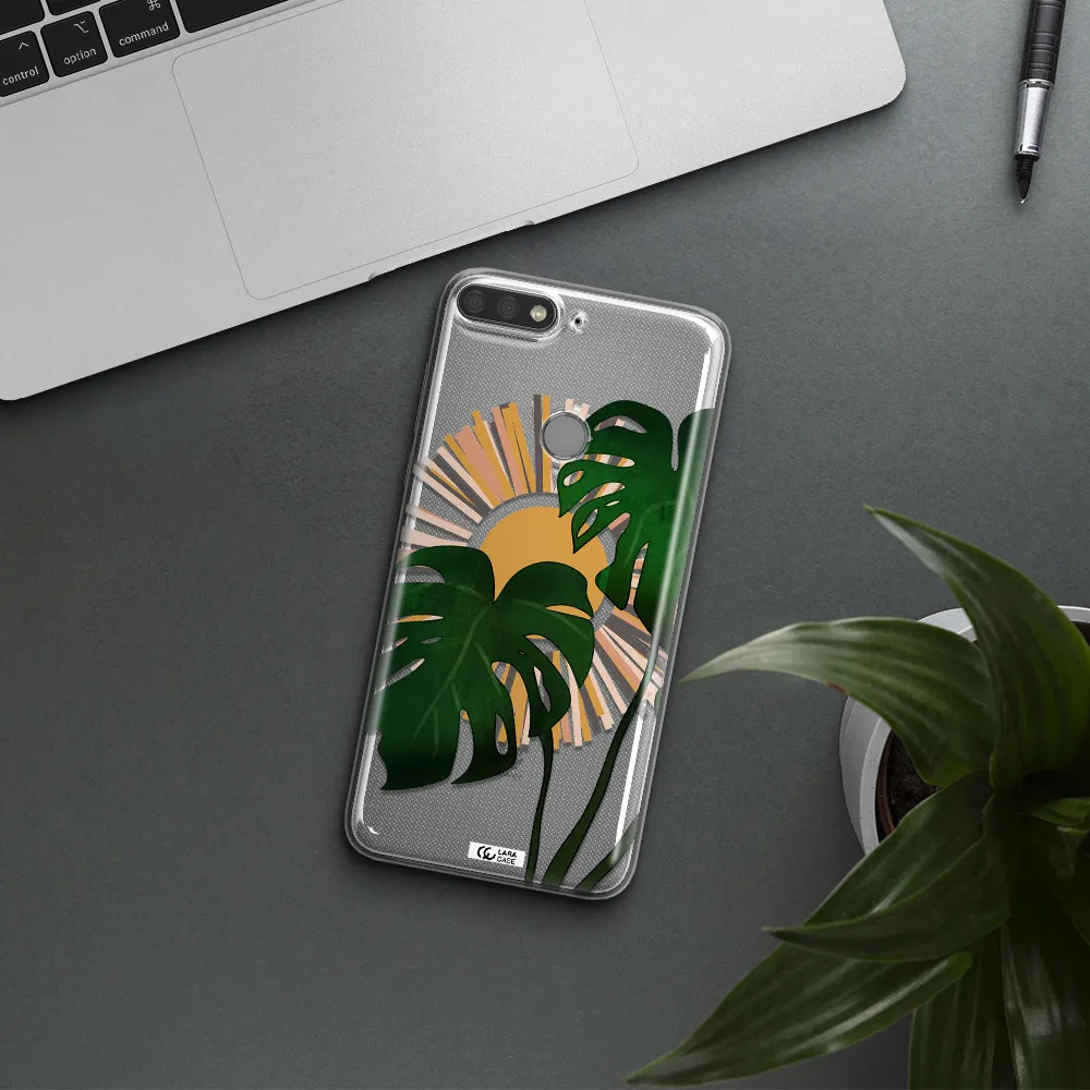 Monstera Leaf Huawei Y7 Prime 2018 Clear TPU Case