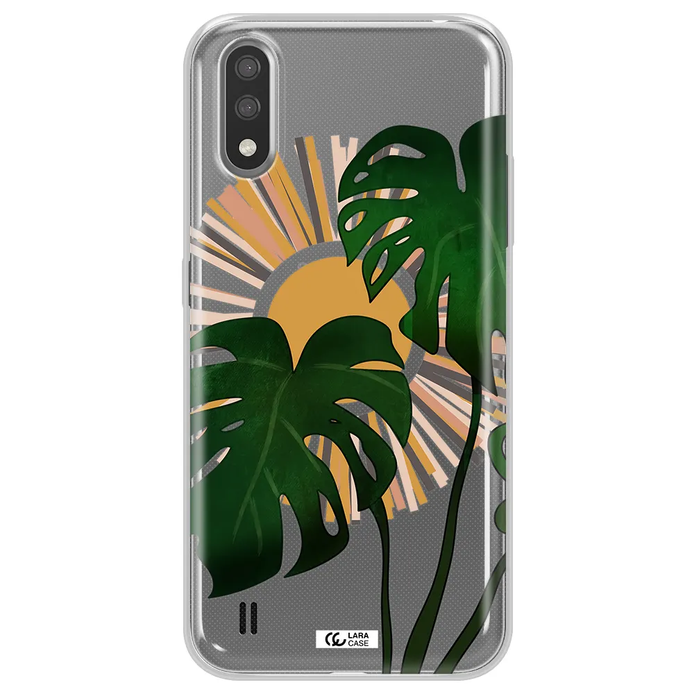 Monstera Leaf Samsung A01 Clear TPU Case