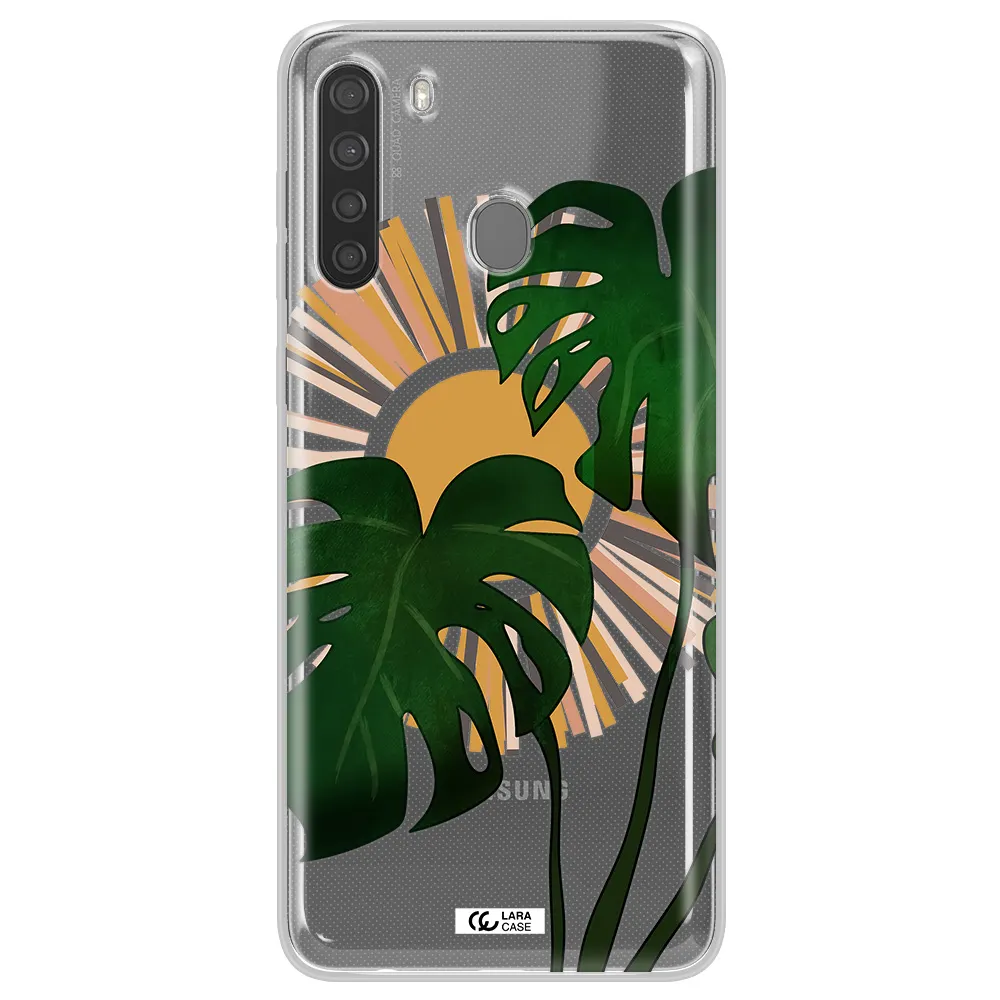 Monstera Leaf Samsung A21 Clear TPU Case